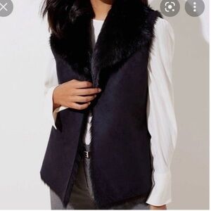 LOFT Reversible fur/suede vest